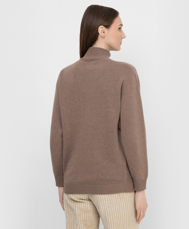 Peserico Коричневий светр із вовни та шовку з люрексом S99428F0709095 зображення 4