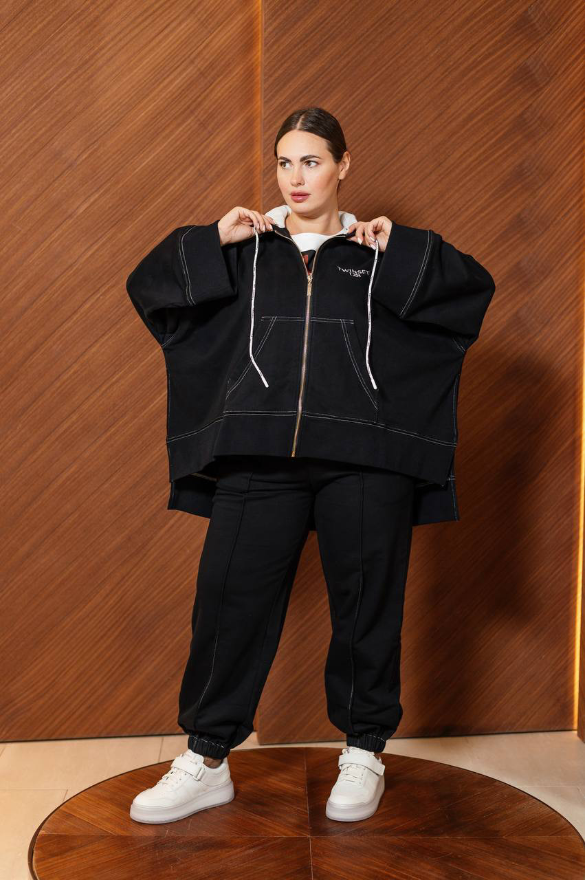 

Черная спортивная кофта с логотипом, Черный, Спортивные кофты