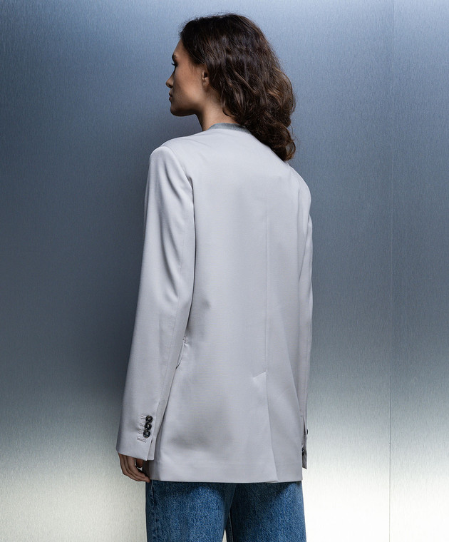 Maison Margiela MM6 Gray jacket with raw edges S52BN0132S47848 image 4