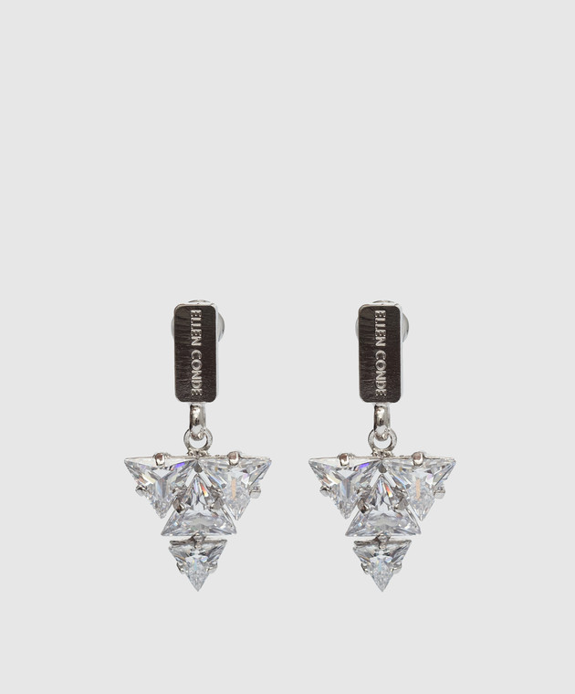 Ellen Conde Silver earrings with crystals Z48