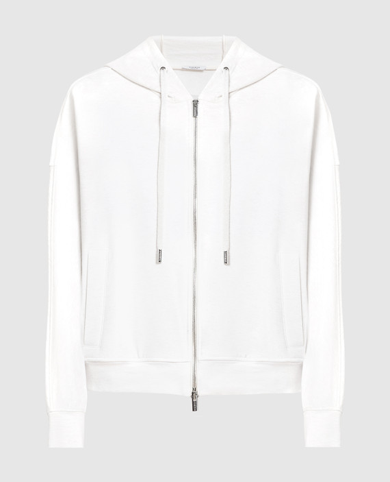 White sports jacket with logo embroidery