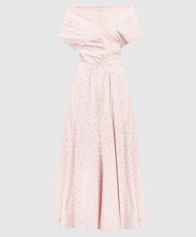 Philosophy di Lorenzo Serafini Pink maxi dress with perforation A04512120