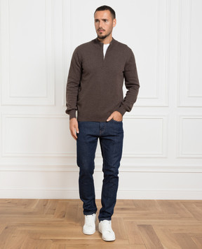 Cashmere&Whiskey Коричневий джемпер з кашеміру з блискавкою MU8661312341R