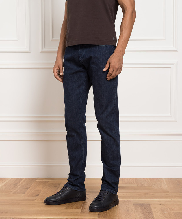 Enrico Mandelli Сині джинси з вишивкою логотипу 0MIAMI5052 зображення 3