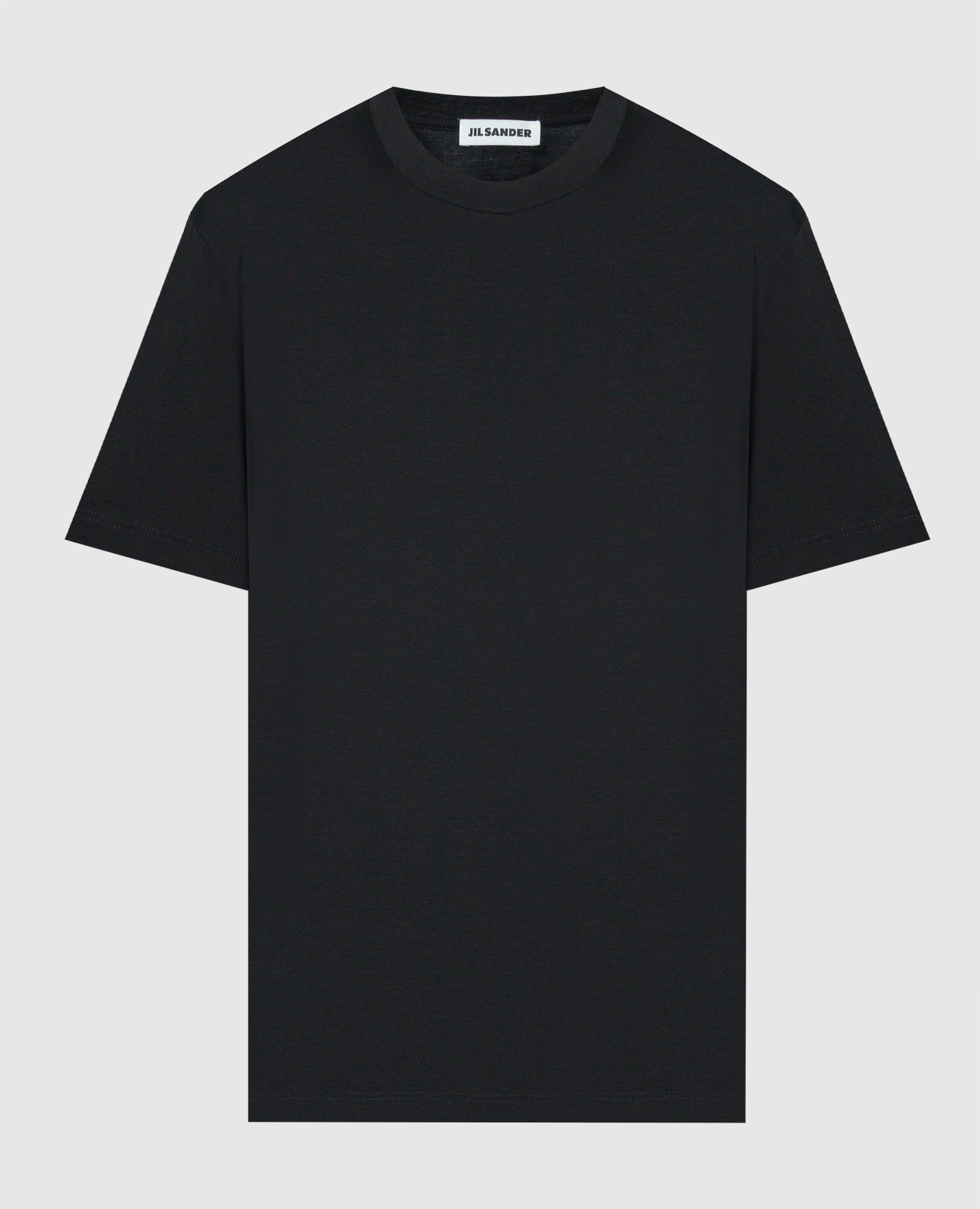 Black T-shirt with a straight cut