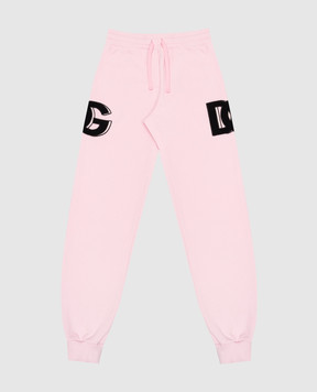 Dolce&Gabbana Детские розовые джоггеры с логотипом L5JPA3G7IGH814