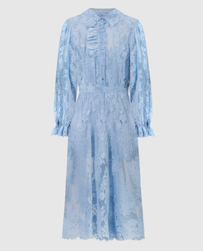 Ermanno Scervino Блакитна сукня міді з мереживом D442Q323SYJ