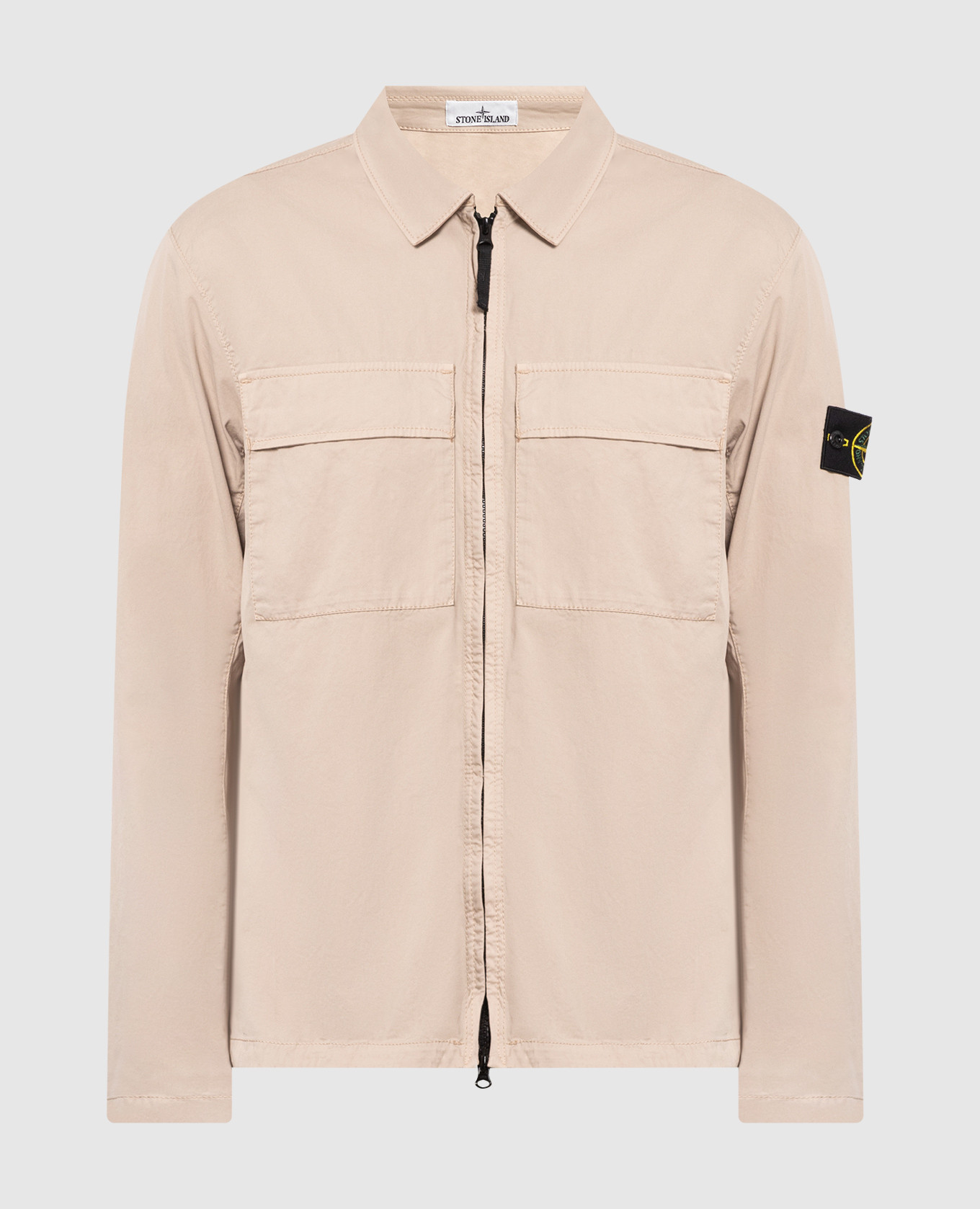 

Бежевая куртка с патчем логотипа, Бежевый, Куртки