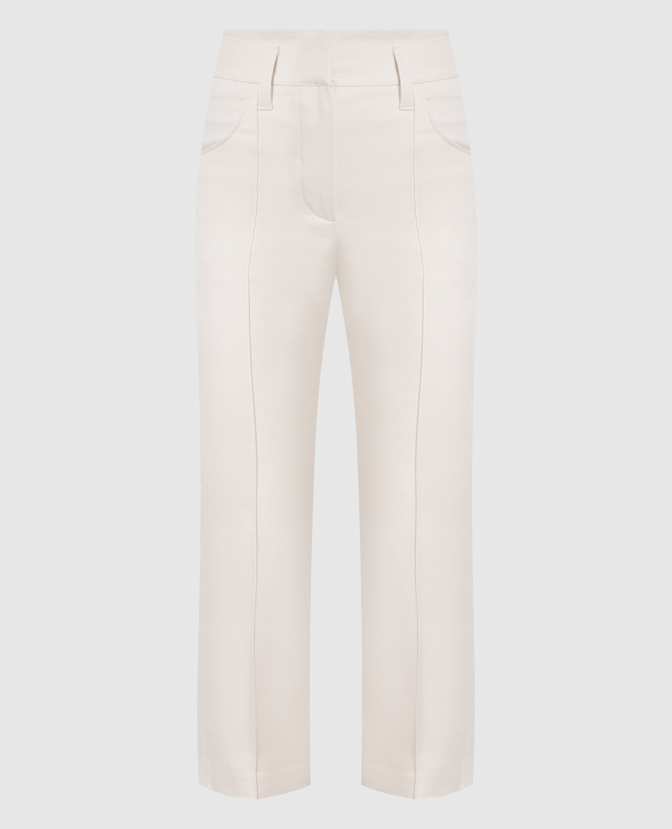 Eco-brass milky high-rise trousers