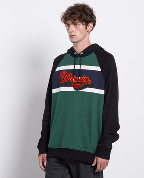 Balmain Зеленые худи с фактурным логотипом BH1JT180MD08