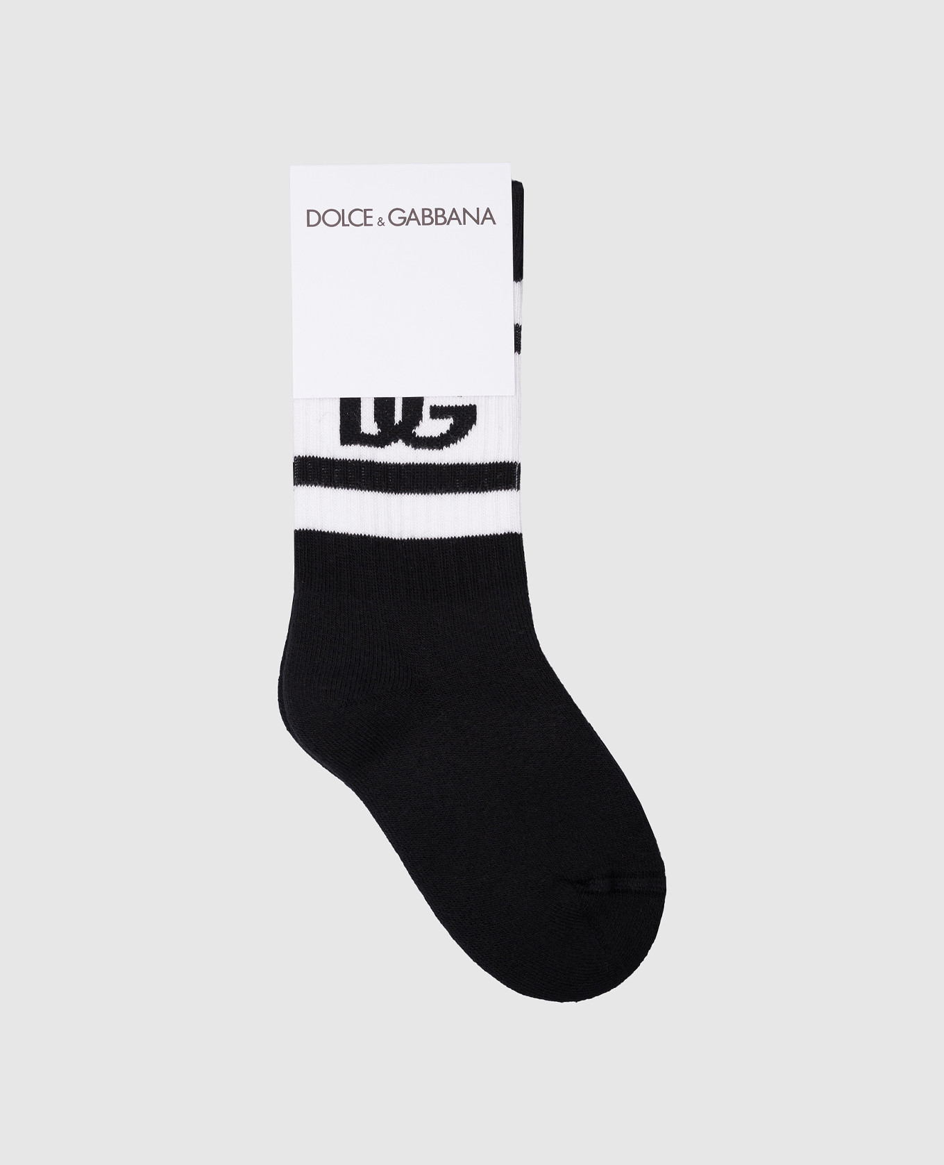 Children's black socks with a logo
