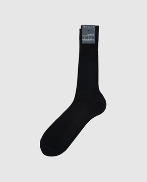 Bresciani Сині шкарпетки в рубчик MC009UN0001XX
