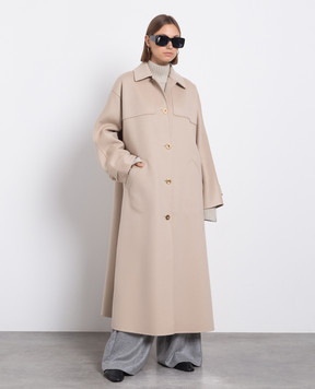 Loro Piana Бежевое пальто из кашемира FAN2361