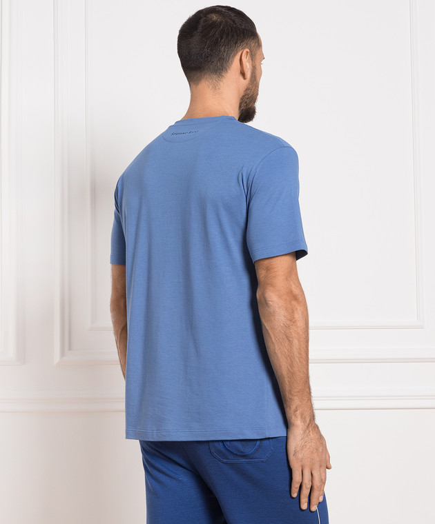 Stefano Ricci Блакитна футболка з принтом логотипу MNH3102130803 зображення 4