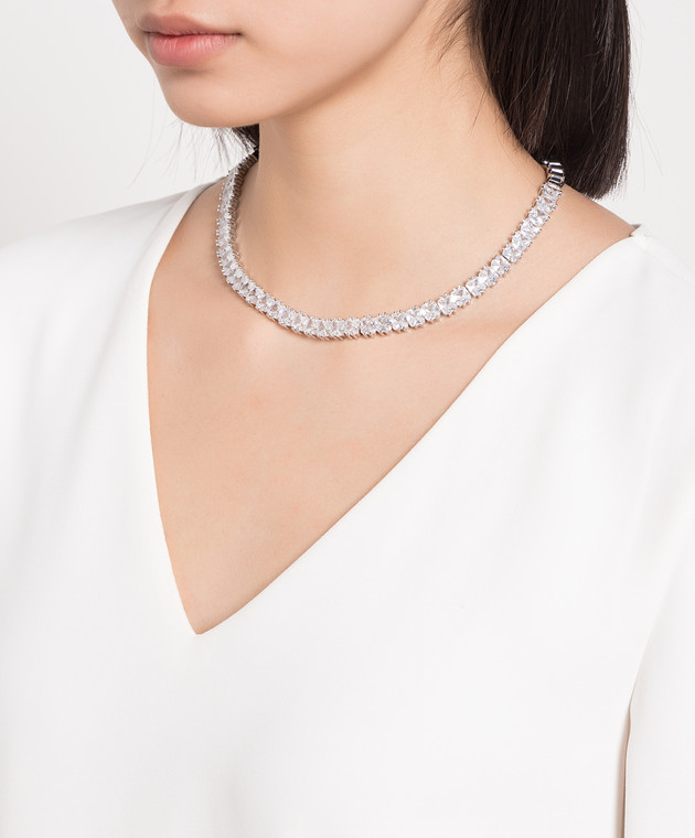 Ellen Conde Silver necklace with crystals ZC8 изображение 2