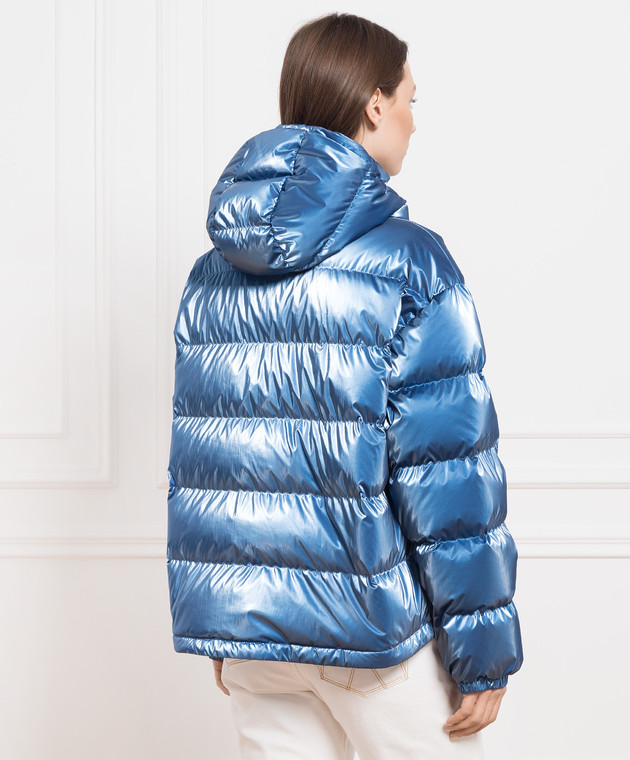 Moncler - Синий пуховик Moselotte с логотипом 1A0000353A3H купить