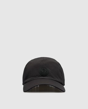 Moncler Чорна кепка з логотипом 3B000090U208