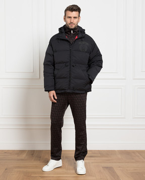 Valentino Черный пуховик с логотипом 3V3CNC309J4