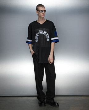 Off-White Чорна футболка Football Ow OMAA169S24JER001
