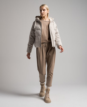 Brunello Cucinelli Коричневые брюки с цепочкой мониль MH827SA399