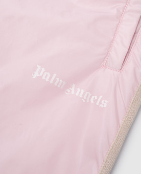 Palm Angels Дитячі рожеві утеплені джогери з лампасами і логотипом PGKF001F23FAB001