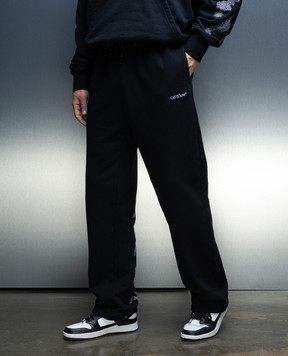 Off-White Чорні спортивні штани з логотипом OMCH054F23FLE008