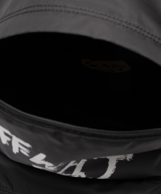 Off-White Черный рюкзак с принтом логотипа OBNB001F23FAB006 изображение 4