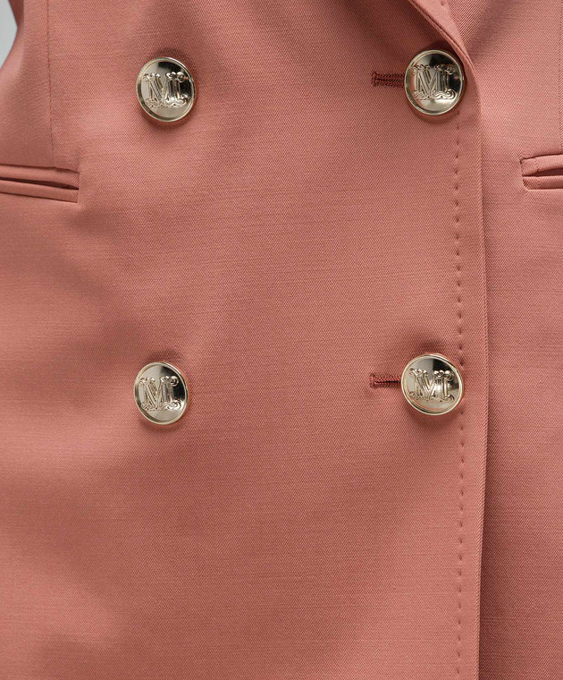 Max Mara Reale pink double-breasted wool jacket REALE image 5