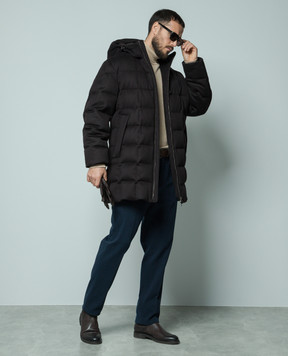 Loro Piana Коричневый стеганый пуховик из кашемира FAN2349