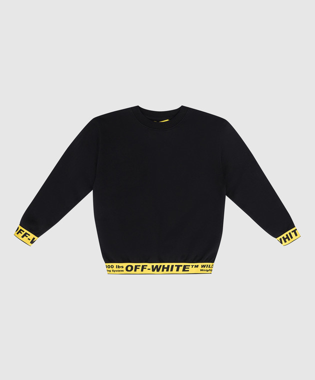 Off-White Children's black sweatshirt with logo print OBBA001S22FLE004
