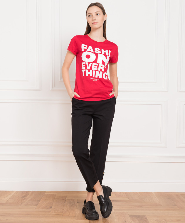 Twinset Red T-shirt with a print 231TP2130 изображение 2