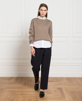 Brunello Cucinelli Коричневий джемпер з паєтками M73539900
