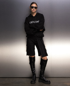 Off-White Черные брюки-карго с плиссированием OWCS002F23FAB001