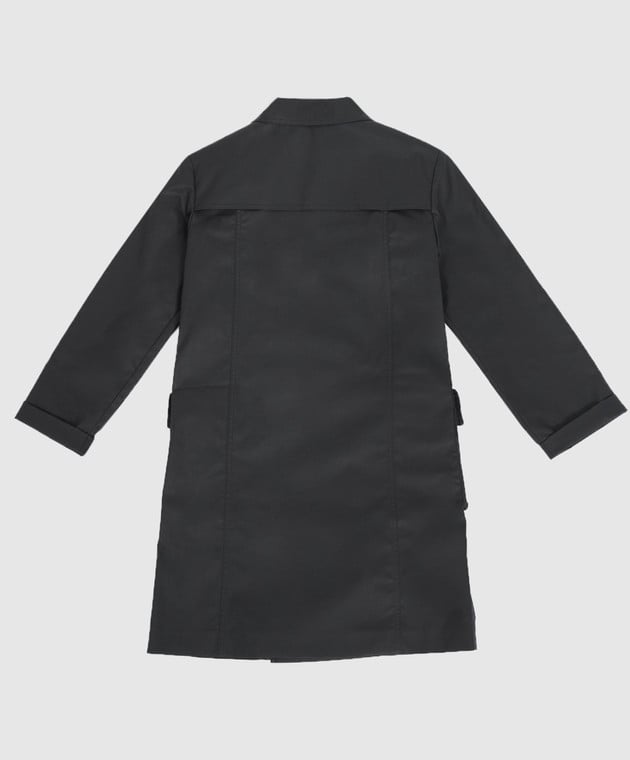 Balmain Children's double-breasted black trench coat with logo BT2P77A0105 image 2