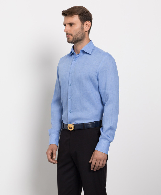 Stefano Ricci Блакитна сорочка із льону MC004606L2320 зображення 3