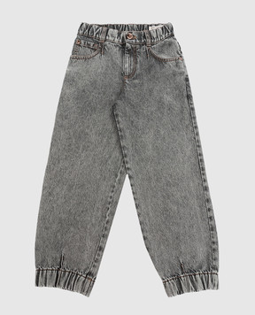 Brunello Cucinelli Дитячі сірі джинси з ланцюжком моніль BH188P453B