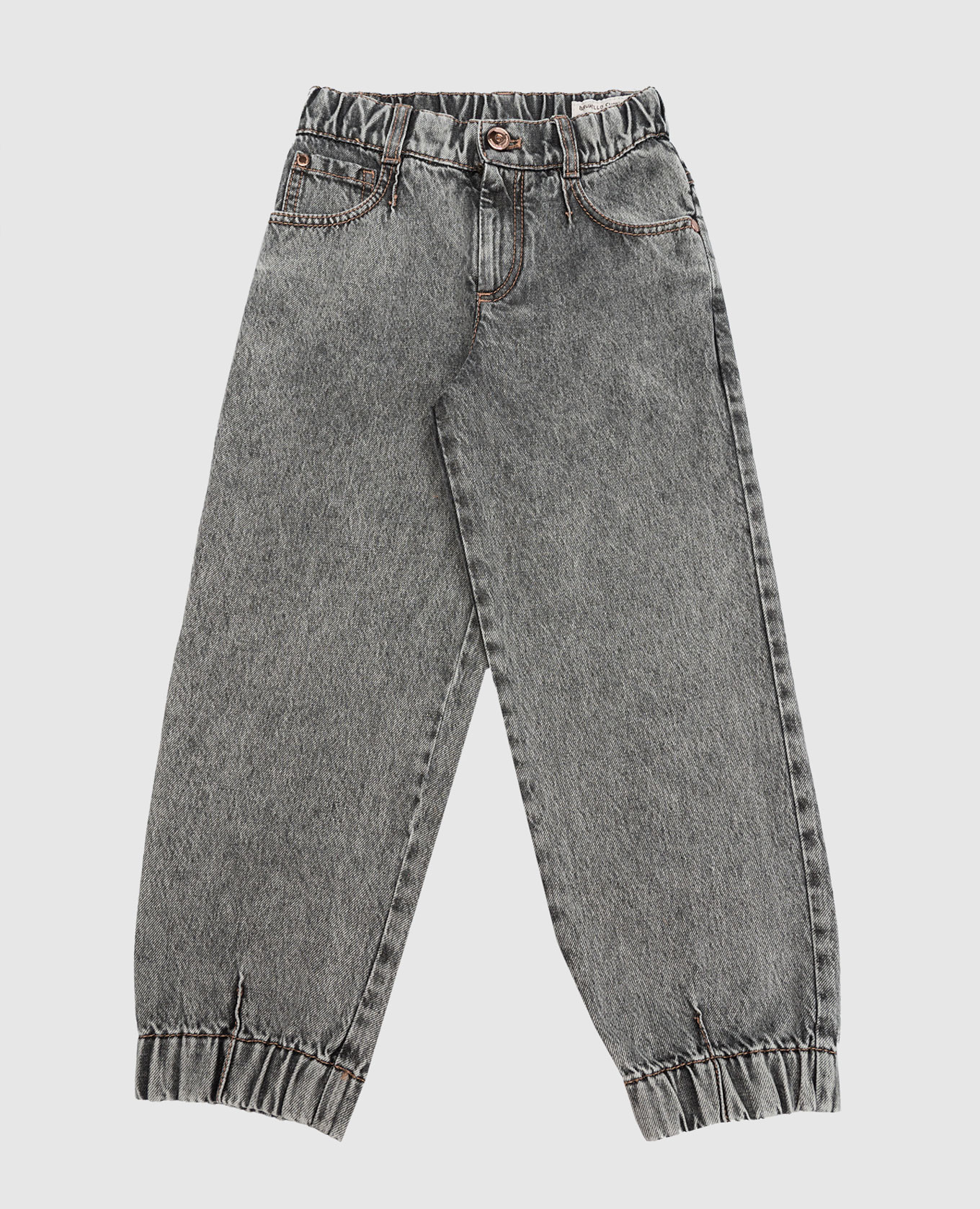 Children's gray jeans with monil chain