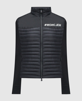 Moncler Grenoble Чорна комбінована куртка з логотипом 8G00014899JO