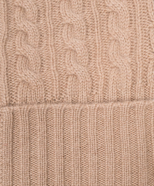 Max Mara Weekend Коричневая шапка Neutro из кашемира с фактурным узором NEUTRO изображение 4