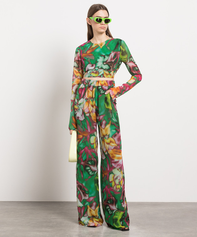 The Andamane Green pants in a floral print TM130425BTNP196 image 2