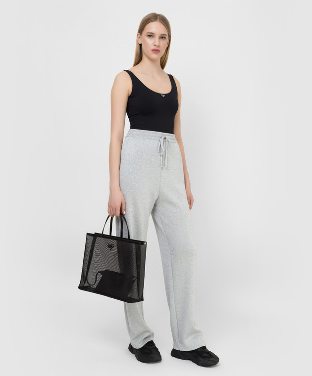 Prada Черное боди с логотипом 321291YQ4 изображение 2
