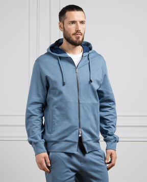 ISAIA Блакитна спортивна кофта з логотипом MF0018J0300