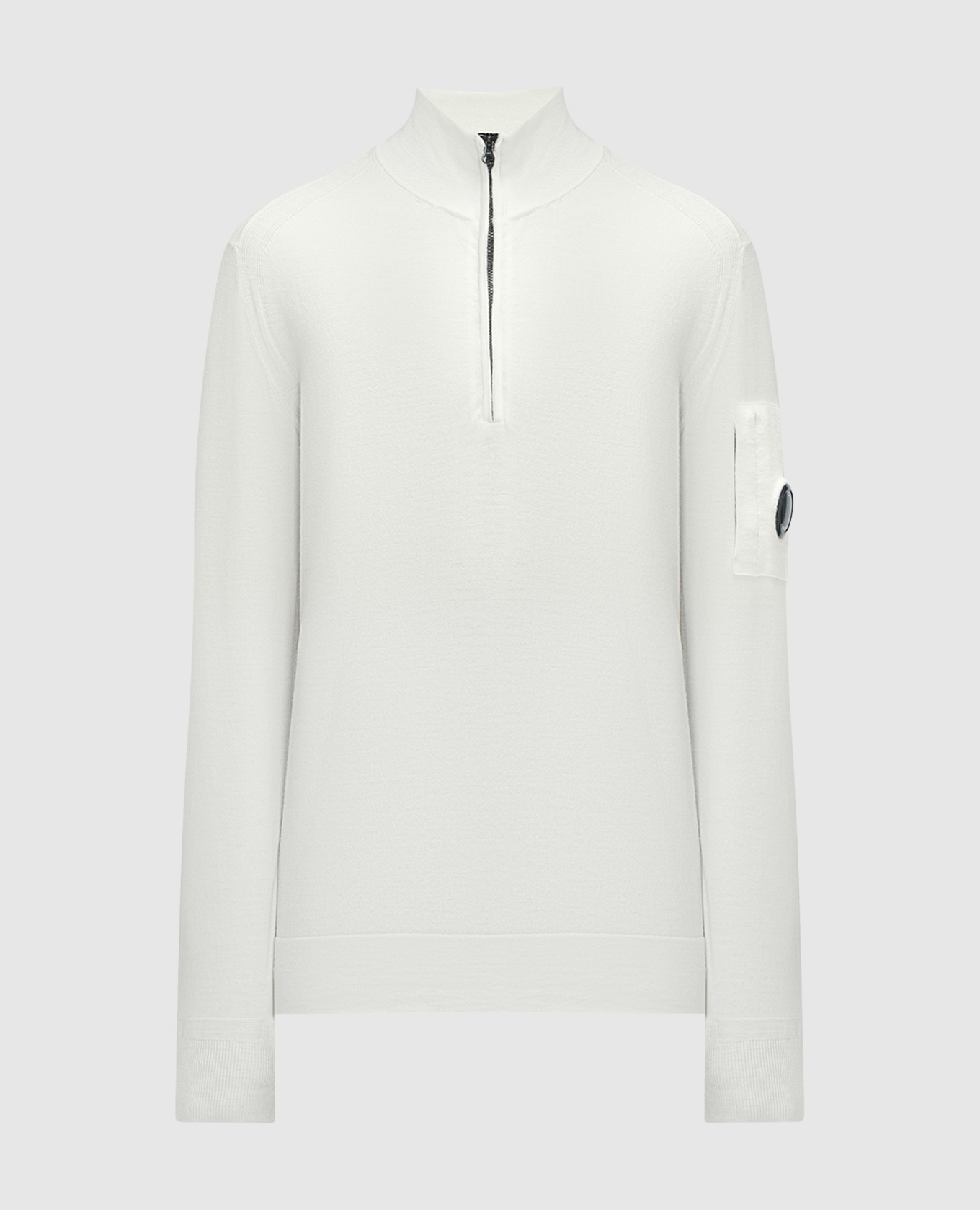 White jumper with logo