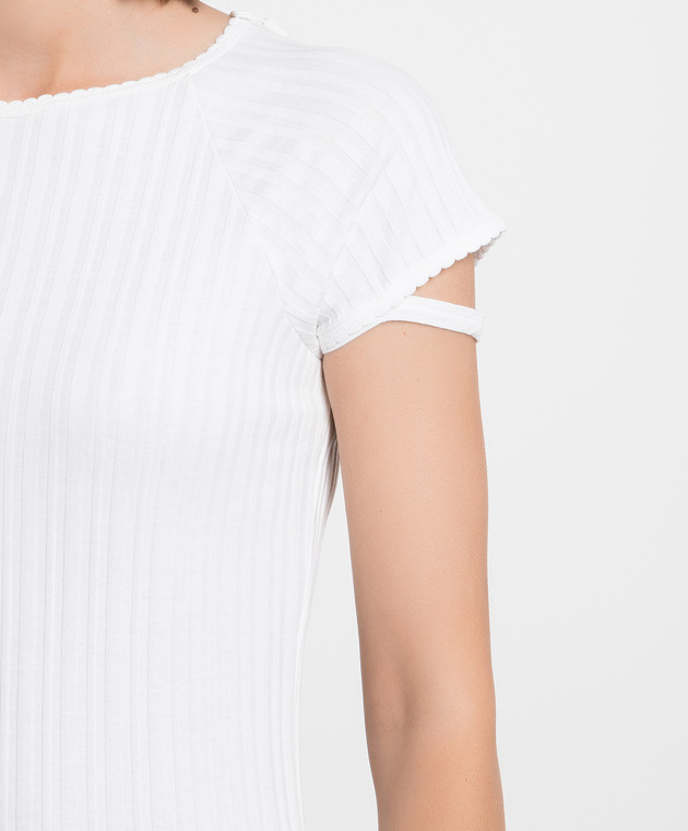 Helmut Lang White t-shirt with a scar L04HW502 image 5