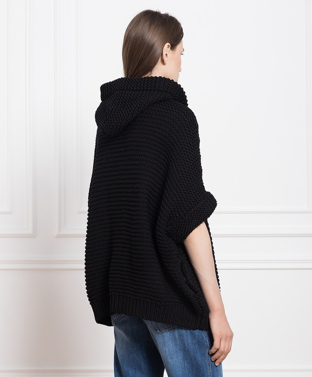 Brunello Cucinelli Чорний кардиган з ланцюжком моніль M8E386506 зображення 4