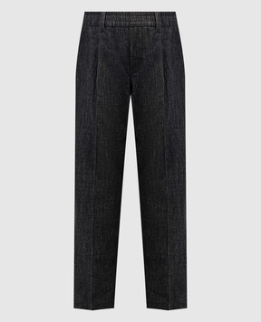 Brunello Cucinelli Сірі штани з ланцюжком моніль з еколатуні M0F28P5823