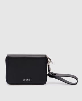 Juun.j Черный кожаный кошелек с металлическим логотипом JC418ZP015