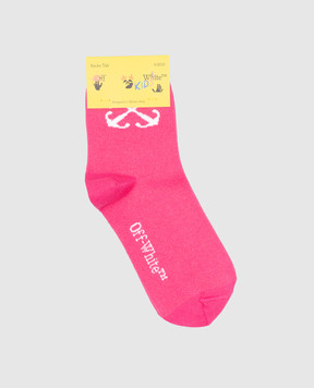Off-White Детские розовые носки с логотипом OGRA004S24KNI001