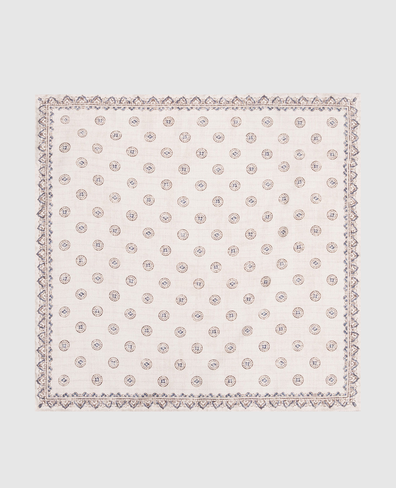 Beige double-sided pache scarf made of silk with a pattern