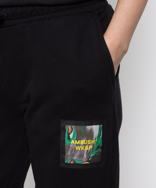 AMBUSH Чорні спортивні штани з принтом BWCH002S22FLE001 зображення 5